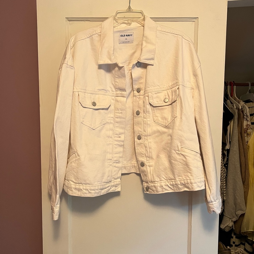 Old navy brand new denim white jacket. NWT